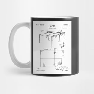 Table Tennis Patent - Ping Pong Fan Tennis Player Art - White Mug